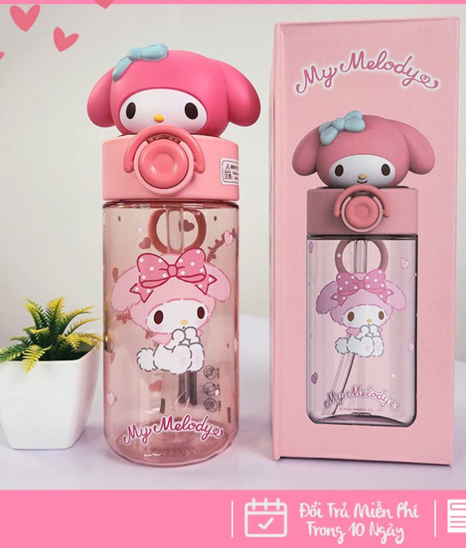 Bình Nước Hình Nhân Vật Dễ Thương Cho Bé Mùa Hè Mang Đi Học Đi Chơi – Kèm Ống Hút Tiện Lợi