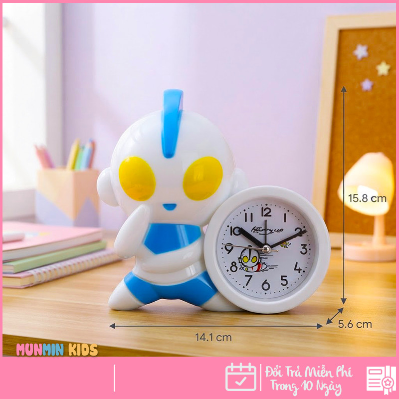 Đồng Hồ Báo Thức Hình Thú Dễ Thương Cho Bé - Thỏ Mèo Hươu Chó, Có Nhạc Đèn Ngủ Báo Lại, Chạy Êm Để Bàn Phòng Ngủ Trẻ Em