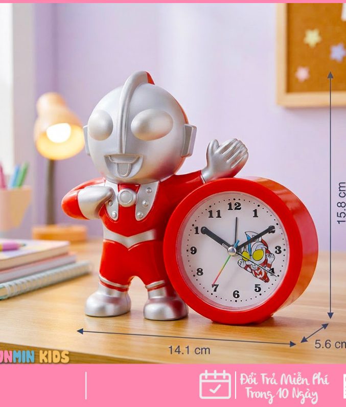 Đồng Hồ Báo Thức Hình Thú Dễ Thương Cho Bé - Thỏ Mèo Hươu Chó, Có Nhạc Đèn Ngủ Báo Lại, Chạy Êm Để Bàn Phòng Ngủ Trẻ Em